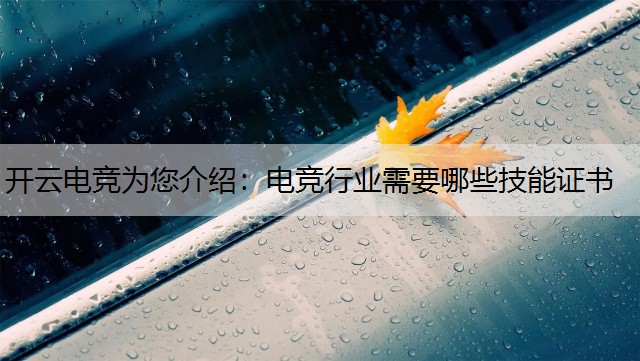 电竞行业需要哪些技能证书